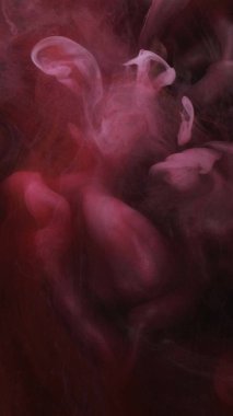 Parlak lekeler. Dumanlı sigara. Kanat çırpan peçeler. Kırmızı ve beyaz renkli, koyu renkli, soyut arka planda parıldayan modern sanatın ciltleri..