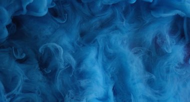 Parlak bir doku. Boya seli. Odaklanamayan mavi renkli parıldayan parçacıklar akrilik mürekkep suyu mermer karışımı dalga soyut sanat arkaplanı.