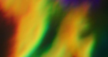 Bulanık parlak ışık. Işıl ışıl. Odaklanamayan sızıntı, çok renkli yeşil ışınlar gökkuşağı gradyan titreşimler, soyut sanat arka planında ışıldayan lensler..