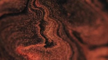 Odaklanmamış mürekkep. Parıldayan sıvı. Boya jeli. Karışık turuncu, ıslak, mistik emülsiyon dalgası, hareket dokusu soyut arkaplan.