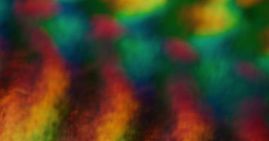 Soyut retro arka plan. Bulanık gökkuşağı örtüsü. Odaksız sızıntı. Turuncu turuncu yeşil ışınlar. Parlak ışıltılar..
