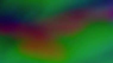 Bulanık ışık dalgaları. Yükselen işaret fişeği. Odaklanamayan sızıntı, çok renkli yeşil ışınlar gökkuşağı titreşimleri, soyut sanat arka planında lens demeti..