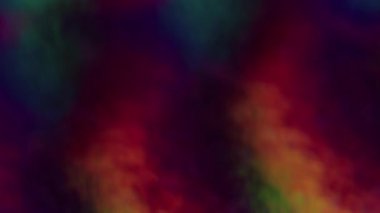 Holografik kaplama. Bulanık retro film. Odaksız sızıntı, çok renkli yeşil ışınlar, gökkuşağı titreşimleri, soyut sanat ışığı arka planında ışık yansıması..