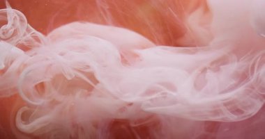 Duman dalgası. Renkli sis. Kabarık akarsu kahverengi turuncu beyaz karışımı rüyadaki girdap gibi akıyor. Havalı kıvrımlı boya sıvısı mistik peçe dokusu.