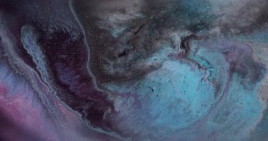 Akışkan sanat. Işıldayan akış. Grunge dalgalı boya yüzeyi, koyu akıntılar, parlak parçacıklar. Soyut arkaplan çeşitli farklı renkler.