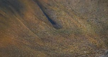 Boya damlası. Parıltı patlaması. Gri grunge emülsiyonu garip bir şekilde sanat suyu dokusunu akıtmakta parçacıklar soyut arkaplanı bulanıklaştırmaktadır..