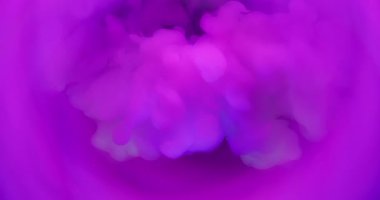 Mürekkep dumanı. Mor akış. Karanlık su arka planında çözünmüş renk ışık dalgası sızıntısı. Parlak neon pigment sanat akışı yuvarlak kenar lens efekti.