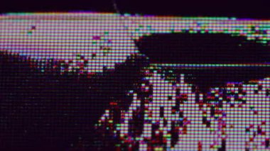 Grunge matrisi. Dijital arıza. Çatlak yüzey mürekkebi ile deforme olmuş ağ pikseli yapısı. Arkaplan bulanıklığı görüntüleme hatası