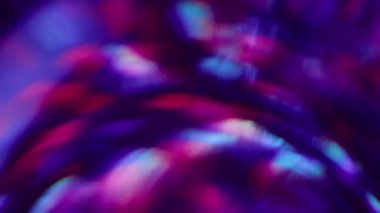 Bokeh dağılımı. Işıl ışıl parlıyor. Işık yay boyunca ilerler. Akan ışık çemberi. Şenlikli arka plan kaotik ışıltılı ışıltılı ışık efekti. Optik bozulma.