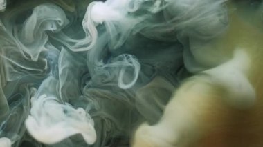 Bulut karışımı. Duman boyası. Yağlı suya renkli sis sanatı sıçrıyor. Girdap pigmenti fantezi dalga karışımı gri arkaplan fantezi bulanık doku.