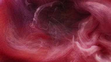 Buhar bulutu. Sanat sisi. Kırmızı dalga patlaması sıvı yüzey boyası akışı. Buhar pigmenti fırtınası soyut fırtına dağılımı odaklanmış arka plan.