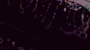 Çatlak ekran. Matris deformasyonu. Siyah sıvı bulanık hava kabarcıkları, kumlu ekran yüzeyinin altında. Hasar analog statik arıza.