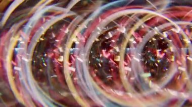 Parıldayan ışık. Bulanık parlak raunt. Çok renkli, sarı, ışıldayan, ışıldayan mercek parçacıkları Bokeh Işığı 'nın soyut arkaplanını açıyor..