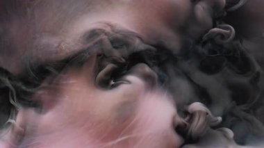 Sis dalgası. Fantezi dumanı. Siyah gri kahverengi sıvı duman girdap fırtınası patlaması. Boyalı su karıştırma rengi soyut mistik bulanık arkaplan.