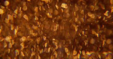 Kıvılcım dokusu. Bulanık mercek parlaması. Sanatın koyu siyah arka planında odaksız sarı mavi renk bokeh açık kaleydoskop gökkuşağı spektrumuName.