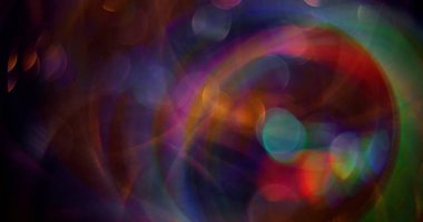 Parlak disko. Odaklanmamış tatil süslemesi. Yeşil renk yanıp sönen parçacıklar bulanık bokeh ışık arka planında yanıp sönen mercek hareketi.