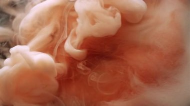 Sis dokusu. Soyut dalga. Odaklanmamış turuncu bronz boya rengi su kimyasal sıvı sıvı bulut sanat yaratıcılığı arka planında hareket ediyor.