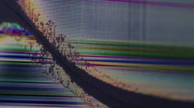 Piksel hasarı. Ağ ekran. Kırık tahıl TV ekranının bozuk dijital kanal sinyali. Renk çizgisi hatası yok edilen matris örtüsü.