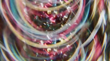 Parıldayan ışık. Bulanık parlak raunt. Çok renkli, sarı, ışıldayan, ışıldayan mercek parçacıkları Bokeh Işığı 'nın soyut arkaplanını açıyor..