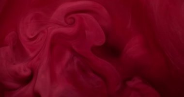 Bulut dalgası. Boya karışımı. Odaklanmamış kırmızı kırmızı su dokusu kimyasal sis akrilik sıvı soyut sanat arka planına yayılıyor.