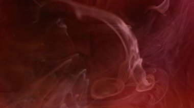 Duman girdabı. Sanat sisi. Kırmızı dalga patlaması sıvı yüzey boyası akışı. Buhar pigmenti parıldıyor soyut gökyüzü fırtınası odaklanmış arka plan.