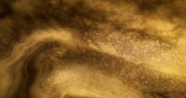 Kumsal sanatı Bulanık altın doku. Odaklanamayan sarı ışıldayan renk dalgası soyut bokeh hafif modern arkaplan.