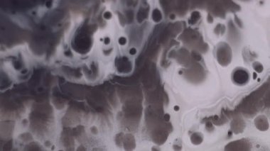 Mürekkep lekeleri. Boya sıçraması. Gri sıvı damlacık beyaz akrilik dokunun üzerine düşer. Su sıçratma grunge pigment çözünmüş soyut arkaplan.