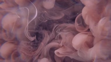 Sis karışımı. Boya karışımı. Bulanık mor renkli su mürekkebi. Kimyasal buhar sıvısı. Soyut siyah sanat arka planında büyüyor..