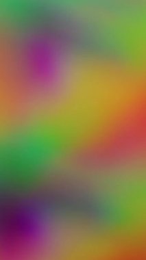 Dikey video. Bulanık arkaplan. Bulanık renk gradyanı. Odaksız yeşil ışınlar gökkuşağı titreşimler ışık sanatında yanıp sönen lensler..