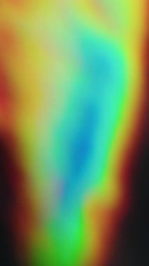 Dikey video. Işık sızıntısı bulanık. Renk parıltısı örtüsü. Odaksız sarı titreşimler mercek parlamaları soyut sanat arka planında ışık saçan holografik parlaklıklar.