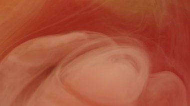 Ruhsal sis. Mürekkep suyu. Odaklanmamış turuncu renkli sıvı dalga akış karışımı patlama dumanı soyut sanat arka planında çırpınıyor.