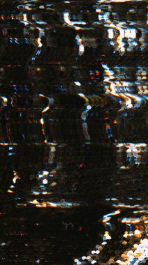 Sinyal hatası arkaplanı. Sıkıntılı bir doku. Bozuk ekran payetleri parazit etkisi soyut kara sanat üzerindeki buruşuk arıza.