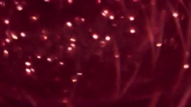 Görüntü pırıltısı. Neşeli bir bakış. Parlak açık kırmızı renk, soyut koyu siyah sanat modern arka planda uçuşan mercek alevini ateşler..