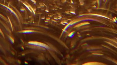 Kaleydoskop parıltısı. Bulanık kıvılcım gökkuşağı. Soyut sanat ışığı arka planında odaksız sarı renkli parlak mercek spektrumuName.