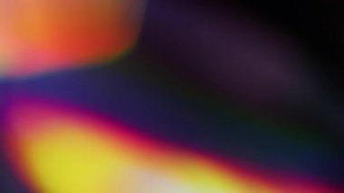 Işın sızıntısı. Bulanık ışık soyut. Odaklanmamış turuncu mavi renk spektrumu parıltı desen gökkuşağı kıvılcımı sanatın koyu siyah arka planında.