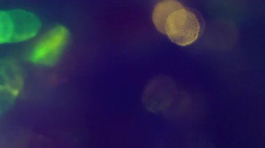 Odaklanmamış aydınlatma örtüsü. İşaret fişeği. Gece pırıltısı parlaklığı. Renkli parıltı. Neon flaş spektrum yansıması soyut arkaplan.