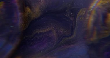 Mermer parlak boya. Parlak bulanık bir doku. Soyut arkaplan üzerinde odaksız mavi sarı çok renkli simetrik desenli su.