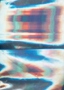 Gradyan sızıntısı. Holografik bulanıklık yansıması. Renkli baloncuk ambalaj dokusu sıkıntılı ekran. Fantezi ışık patlaması eğri bozma arkaplanı.