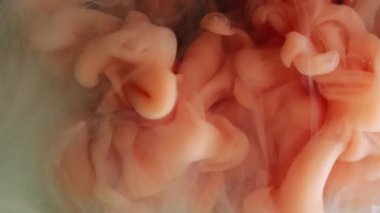 Parıltı sıçraması. Soyut dalga. Odaklanmamış mavi bronz renk boya su kimyasal sıvı sıvı bulut sanat yaratıcılığı arka planında hareket ediyor.