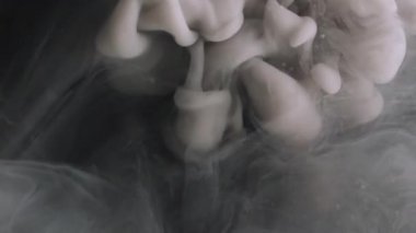 Mürekkep buharı. Atmosferik duman. Odaklanmamış mor renk bulut dokusu su akışı kimyasal sis soyut sanat üzerinde yüzüyor koyu siyah arkaplan.