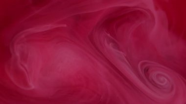 Buhar boyası. Karışım akışı. Bulanık kırmızı pembe mor duman dokusu kimyasal su girdap maddesi soyut arkaplanda hareket ediyor.