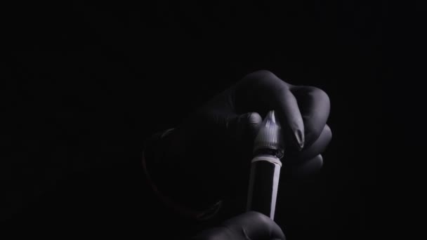 Руки Мастера Постоянного Макияжа Бровей Губ Ресниц Черных Стерильных Перчатках — стоковое видео