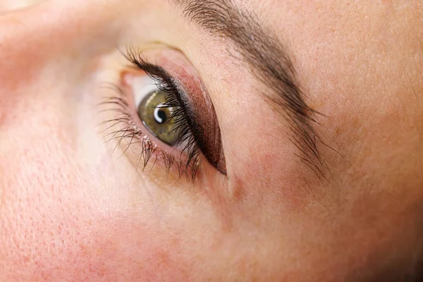 Öga Efter Smink Procedur Permanent Makeup Ögonlocken Tatuering Ögonfransar — Stockfoto