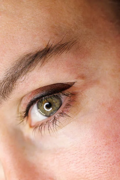 Otevřít Oko Tetovací Proceduře Trvalý Make Očních Víček Tetování Řas — Stock fotografie