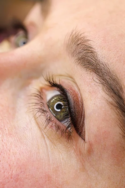 Schöne Schattierung Von Permanent Make Auf Dem Augenlid Permanent Make — Stockfoto