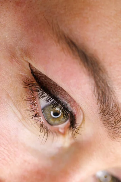 Krásné Provedení Tetování Očních Víček Trvalý Make Očních Víček Tetování — Stock fotografie