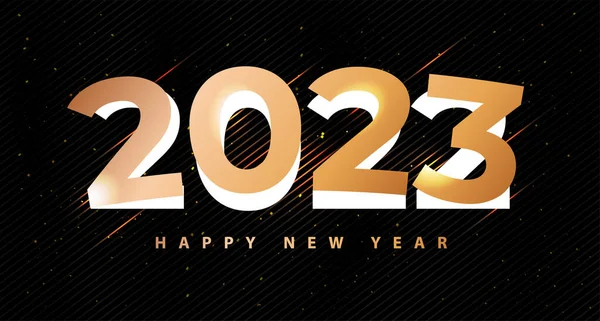 Frohes Neues Jahr 2023 Hintergrunddesign Grußkarte Banner Plakat Vektorillustration — Stockvektor