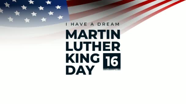 Martin Luther King Day Grußanimation — Stockvideo