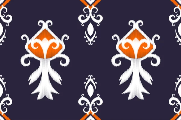 Модный Дизайн Ikat Шаблон Подходит Текстур Тканей Вышивки Одежды Ткачества — стоковый вектор