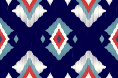 Moda Ikat desenli tasarım. kumaşlar, kumaşlar, nakış, giysi, dokuma, ambalaj, eşarp, sargı için uygun